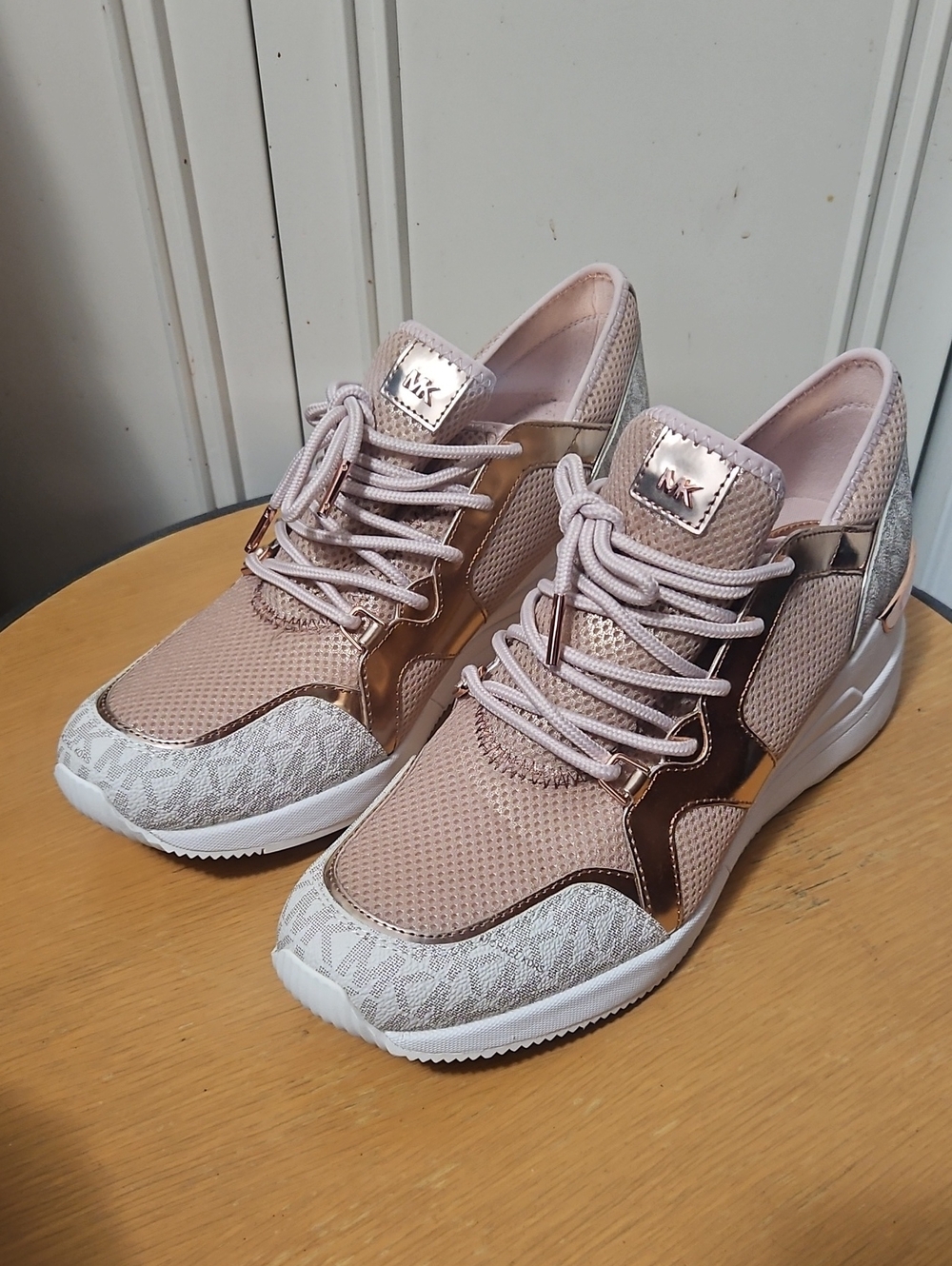 Michael Kors Pink Rose Gold Logo Accent Women's Sneakers